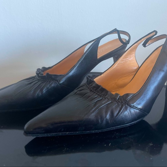Stunning Black Italian Sling Back Heels - Picture 1 of 6